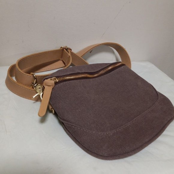 NWOT Birdling Adjustable Buckle Strap Classic Lined Crossbody Bag Brown Unisex - Picture 5 of 9